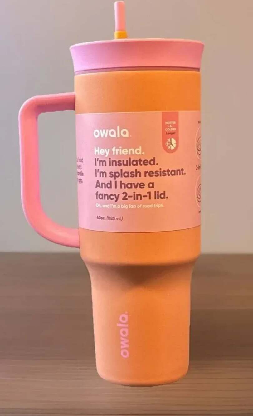 Owala 40oz Stainless Steel Tumbler in Tangy Tango